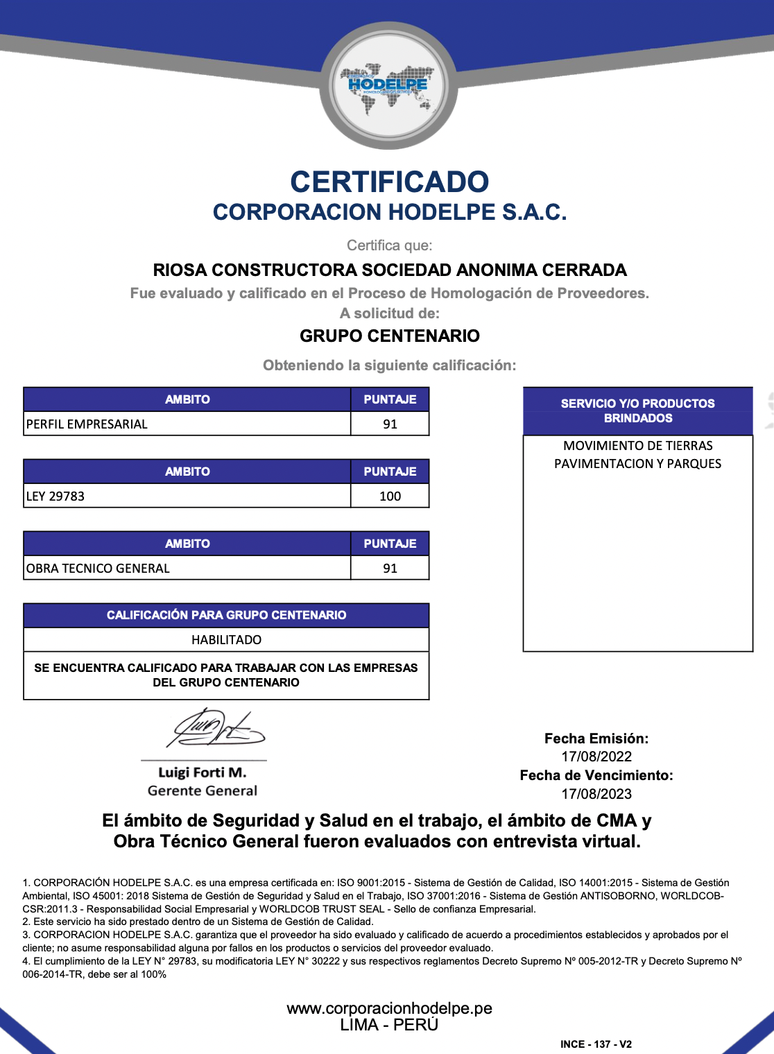 Nosotros – Riosa Constructora SAC